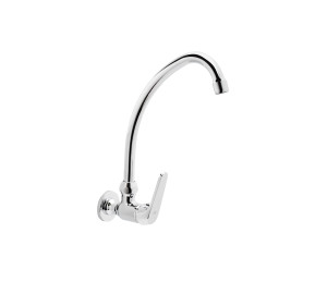 Grifo mural con tubo alto 1 agua cartucho 25 Cromado Ge2